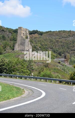 Ruine der Burg Coraidelstein, Klotten Stockfoto