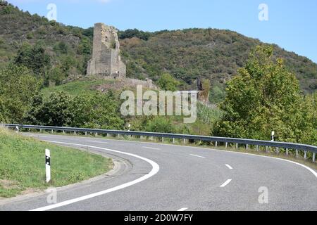 Ruine der Burg Coraidelstein, Klotten Stockfoto