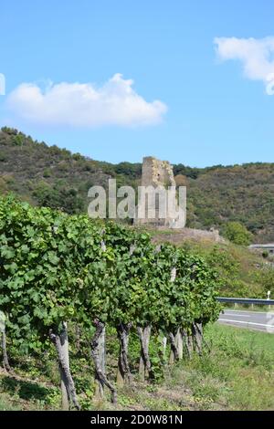 Ruine der Burg Coraidelstein, Klotten Stockfoto