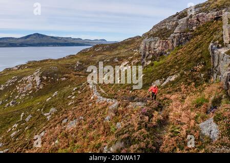 Antiker Fußweg von Fladda auf der Insel Raasay Stockfoto