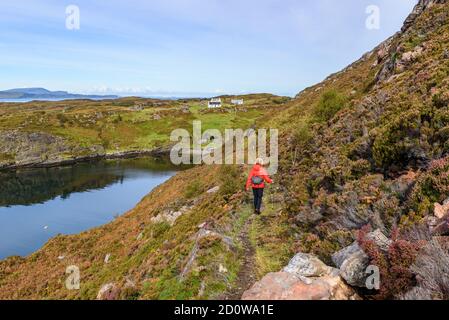 Antiker Fußweg von Fladda auf der Insel Raasay Stockfoto