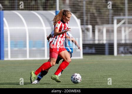 Barcelona, Spanien. Oktober 2020. Spanische erste Division La Liga Frauen Fußballspiel Espanyol gegen Atletico Madrid in Ciudad Deportiva Dani Jarque, Barcelona, 03. Oktober 2020 La Liga/Cordon Press Credit: CORDON PRESS/Alamy Live News Stockfoto