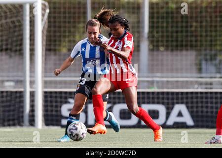 Barcelona, Spanien. Oktober 2020. Spanische erste Division La Liga Frauen Fußballspiel Espanyol gegen Atletico Madrid in Ciudad Deportiva Dani Jarque, Barcelona, 03. Oktober 2020 La Liga/Cordon Press Credit: CORDON PRESS/Alamy Live News Stockfoto