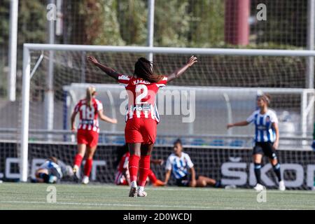 Barcelona, Spanien. Oktober 2020. Spanische erste Division La Liga Frauen Fußballspiel Espanyol gegen Atletico Madrid in Ciudad Deportiva Dani Jarque, Barcelona, 03. Oktober 2020 La Liga/Cordon Press Credit: CORDON PRESS/Alamy Live News Stockfoto