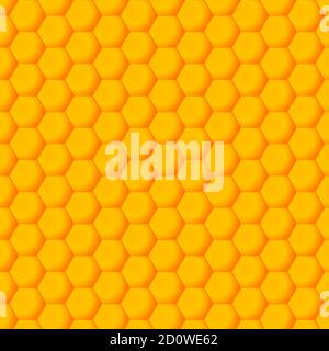 Nahtloses Sechseck-Muster. Wabenhintergrund von einem Bienenstock. Vektordarstellung der geometrischen Textur. Muster für Web, Print, Tapete, Textil Stock Vektor