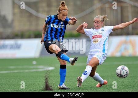 Neapel, Italien. Oktober 2020. Beatrice Merlo Inter Spieler, während der Spiele der italienischen Serie A Frauen Fußball-Meisterschaft zwischen Napoli vs Inter, Endergebnis 1-1, Spiel im Caduti Di Brema Stadion in Neapel, Italien, 03 Oktober, 2020 gespielt. (Foto von Vincenzo Izzo/Sipa USA) Quelle: SIPA USA/Alamy Live News Stockfoto