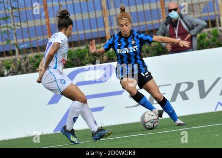 Neapel, Italien. Oktober 2020. Beatrice Merlo Inter Spieler, während der Spiele der italienischen Serie A Frauen Fußball-Meisterschaft zwischen Napoli vs Inter, Endergebnis 1-1, Spiel im Caduti Di Brema Stadion in Neapel, Italien, 03 Oktober, 2020 gespielt. (Foto von Vincenzo Izzo/Sipa USA) Quelle: SIPA USA/Alamy Live News Stockfoto