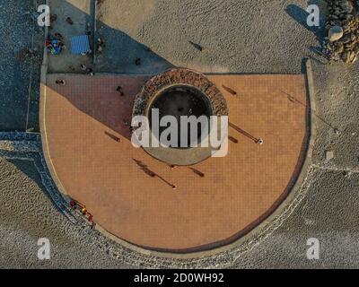Top-Down-Bild des Baluarte Tower Stockfoto