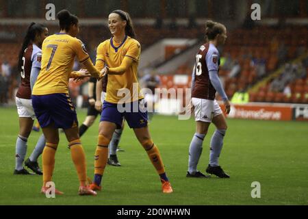 Walsall, Großbritannien. Mai 2020. Chantelle Boye-Hlorkah feiert nach dem Tor beim FA Women's Super League Spiel zwischen Aston Villa und Everton im Bank's Stadium in Birmingham. Kieran Riley/SSP Credit: SPP Sport Press Photo. /Alamy Live Nachrichten Stockfoto