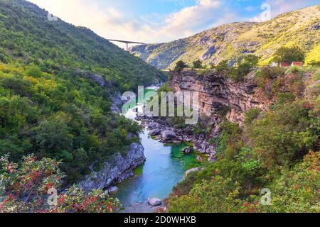 Moracha River Canyon, schöne Aussicht in Montenegro Stockfoto