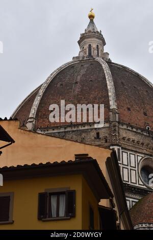 Brunelleschi's Kuppel in Florenz.Florenz Duomo. Basilica di Santa Maria del Fiore (Basilika Santa Maria del Fiore) in Florenz, Detailansicht Stockfoto