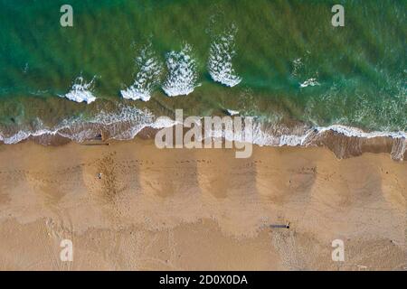 Luftaufnahme von Kino oder Kino Bay, Sonora, Mex im Golf von Kalifornien. kino Strand, pazifischer Ozean, Meer von Cortez Meer, Sand, Strand, Ozean, Tourist am Stockfoto