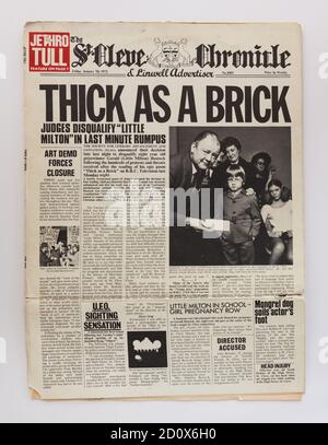 Thick as a Brick Faltblatt Album Sleeve 1972 - Jethro Tull Stockfoto