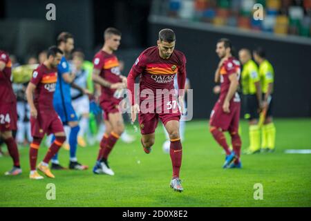 udine, Italien, 03 Oct 2020, Leonardo Spinazzola (AS Roma) während Udinese vs Roma, italienische Fußball Serie A Spiel - Credit: LM/Alessio Marini/Alamy Live News Stockfoto