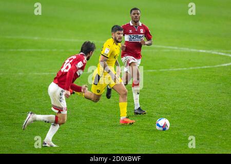 Riverside Stadium, Middlesbrough, Cleveland, Großbritannien. Oktober 2020. English Football League Championship Football, Middlesbrough gegen Barnsley; Alex Mowatt von Barnsley FC in Aktion Kredit: Action Plus Sports/Alamy Live News Stockfoto