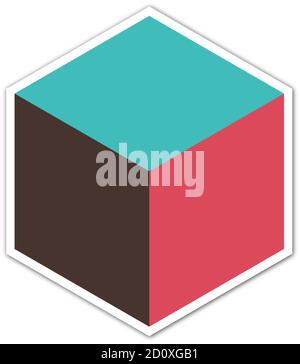 3D-Würfel-Symbol. Gefüllte Umriss bunte Version, gefüllte Vektor-Zeichen. Symbol, Logo-Illustration. Anderer Stil. Pixel perfekte Vektorgrafik eps 10 Stock Vektor