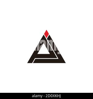 Abstrakter Buchstabe pj Dreieck Linie geometrisches Design Logo Vektor Stock Vektor