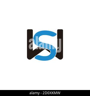 Letter ws einfach verlinkte Schrift Design Logo Vektor Stock Vektor