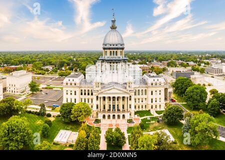 Illinois State Capitol, in Springfield an einem sonnigen Nachmittag. Stockfoto