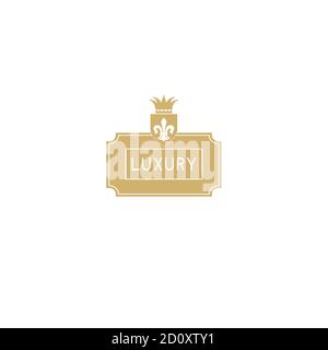 Royal Marke und Luxus Marke Illustration Vektor Logo Design alten König Zeichen und Symbole Premium Luxus vip Hotel Symbol. Stock Vektor