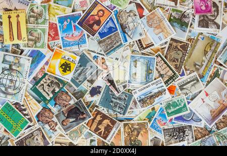 Sammlung von verschiedenen Marken Hintergrund. Stockfoto