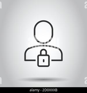 Login Symbol im flachen Stil. Menschen Secure Access Vector Illustration auf weißem Hintergrund isoliert. Kennwort genehmigt. Stock Vektor
