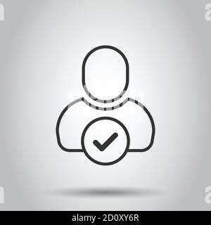 Login Symbol im flachen Stil. Menschen Secure Access Vector Illustration auf weißem Hintergrund isoliert. Kennwort genehmigt. Stock Vektor