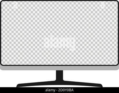 Thin Monitor Frame Vektor mit leeren weißen Bildschirm isoliert. Stock Vektor