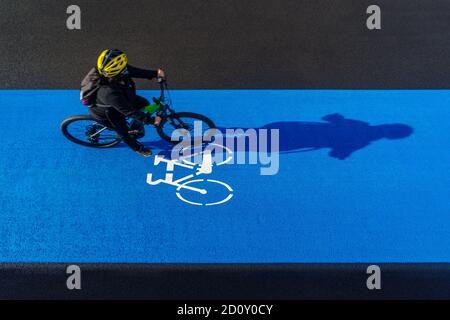 Blick auf den Radweg Stockfoto