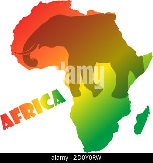 Bunte afrika-Karte isoliert auf transparenten Hintergrund. Vektorgrafik für die Welt. Stock Vektor