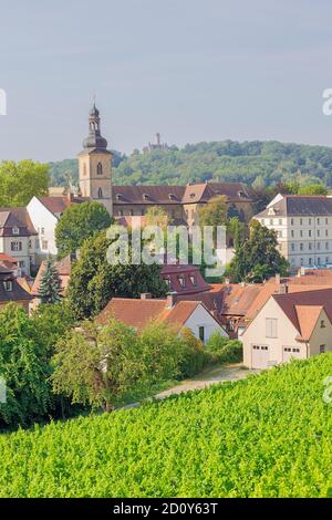 St. Jakobs Kirche und Altenburg von der Abtei Michaelsberg in Bamberg aus gesehen Stockfoto