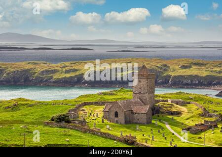 St. Clements Kirche in der Nähe von Roghadal südlich von Leverburgh, Isle of Harris, Äußere Hebriden, Schottland Stockfoto