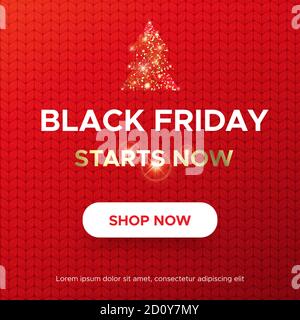 Black Friday Sale Web-Banner auf einem roten Hintergrund Stock Vektor