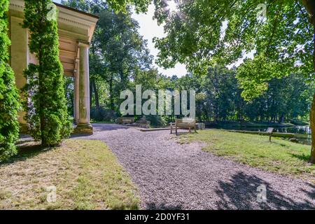 Romantischer Park in Arkadia Dorf, Polen. Stockfoto