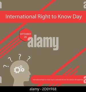 Der Internationale Tag des Rechts auf Wissen wird im 28. September auf der ganzen Welt gefeiert. Stock Vektor