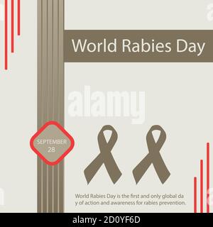 Der Welttag der Tollwut ist der erste und einzige globale Aktionstag für Tollwutprävention. Stock Vektor