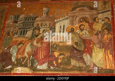 Fresken im Kloster Kaldarusani, Kreis Ilfov, Rumänien Stockfoto