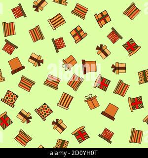 abstraktes Vektor Doodle Weihnachten Geschenke nahtlose Muster Stock Vektor