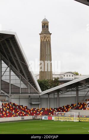 London, Großbritannien. Oktober 2020. Allgemeine Bodenaufnahmen des neuen Brentford Community Stadions während des EFL Sky Bet Championship Matches zwischen Brentford und Preston North End im Brentford Community Stadium, London, England am 4. Oktober 2020. Foto von Ken Sparks. Nur redaktionelle Verwendung, Lizenz für kommerzielle Nutzung erforderlich. Keine Verwendung bei Wetten, Spielen oder Veröffentlichungen einzelner Vereine/Vereine/Spieler. Kredit: UK Sports Pics Ltd/Alamy Live Nachrichten Stockfoto