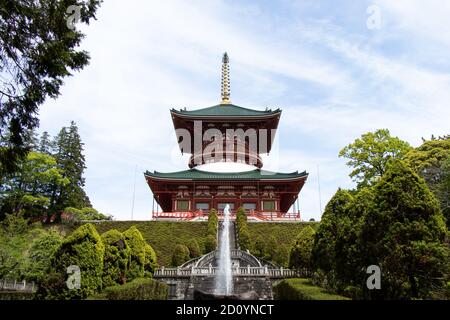 Narita, Japan - Mai 3, 2019 Großen Frieden Pagode, ist das Gebäude in der naritasan shinshoji Temple. Dieser Tempel ist der berühmte Ort in Japan. Stockfoto