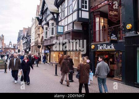 Historische Architektur und Gebäude im Stadtzentrum, Chester, England Stockfoto