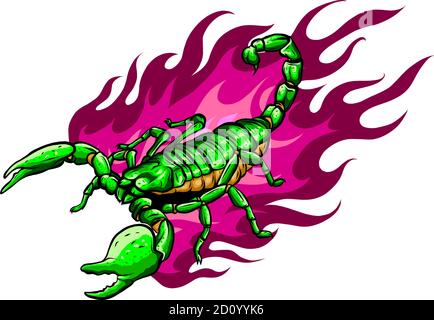 Dieser Skorpion mit Feuer Vektor Illustration Design Stock Vektor