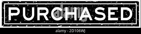 Grunge schwarz gekauftes Wort quadratische Gummidichtung Stempel auf weiß Hintergrund Stock Vektor