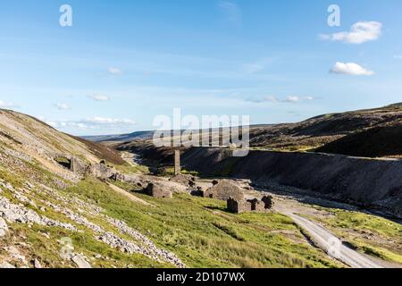 Dales. Dies sind die Ruinen der verlassenen Old Gang Bleibergwerk Mühle in Swaledale in der Nähe des Dorfes Gunnerside in den North Yorkshire Dales Stockfoto