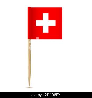 Schweizer Flagge. Flagge Zahnstocher Schweiz Stock Vektor