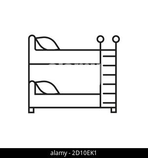 Doppelbett Icon Element Möbel Icon für mobile Konzept und Web-Apps. Thin Line Doppelbett Symbol kann für Web und mobile verwendet werden. Premium-Symbol ein Stock Vektor