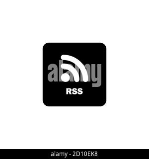 RSS-Feed-Symbol. Kann für Web und mobile Geräte verwendet werden. Vektor auf isoliertem weißem Hintergrund. EPS 10 Stock Vektor