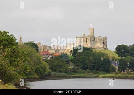 12. Jahrhundert Warkworth Castle in Northumberland Stockfoto