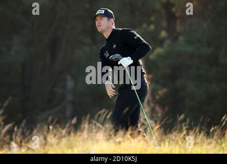 Südafrikas Brandon Stone auf dem 10. Abschlag während der vierten Runde der Aberdeen Standard Investments Scottish Open im Renaissance Club, North Berwick. Stockfoto