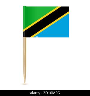 Flagge Tansanias. Zahnstocher markieren Stock Vektor